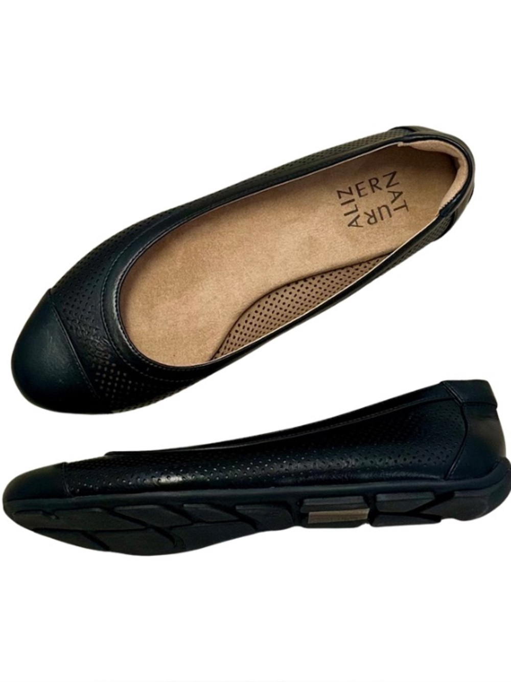 NEW in Box - Naturalizer Black Perforated Leather Slip-On Ballet Flat